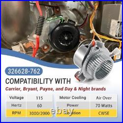 326628-762 Furnace Draft Inducer Motor Compatible with Carrier, Bryant, Payne