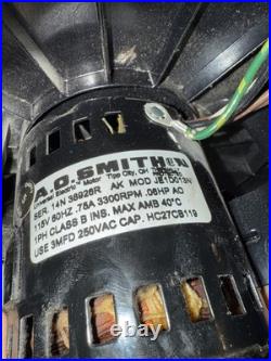 A. O. SMITH JE1D013N Carrier Bryant Draft Inducer Blower HC27CB119 used A. O. SMITH JE1D013N Carrier Bryant Draft Inducer Blower HC27CB119 used