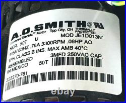 A. O. SMITH JE1D013N Carrier Bryant Draft Inducer Blower HC27CB119 used #MK801