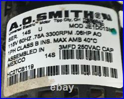 A. O. SMITH JE1D013N Carrier Bryant Draft Inducer Blower HC27CB119 used MK87