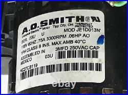 A. O. Smith JE1D013N Carrier Bryant Draft Inducer Blower HC27CB119 used #MF875