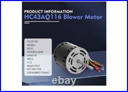 HC43AQ116 Furnace Blower Motor 115V 1/2HP for Carrier Bryant Payne GE Genteq