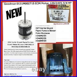 HD46MR123 ECM MOTOR HP 3/4 HD46M0133 HD46M0126 OEM Carrier Bryant Payne Furnace