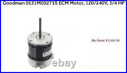 HD46MR123 ECM MOTOR HP 3/4 HD46M0133 HD46M0126 OEM Carrier Bryant Payne Furnace