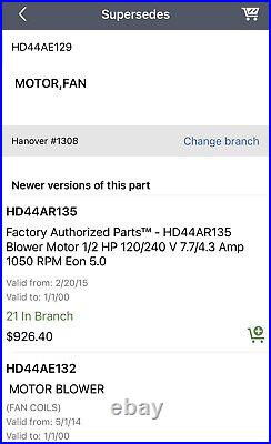OEM Carrier Bryant Payne 1/2 HP 120 240 ECM BLOWER MOTOR Furnace Fits HD44AR135